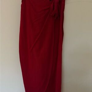 Elegant Red Maxi Skirt